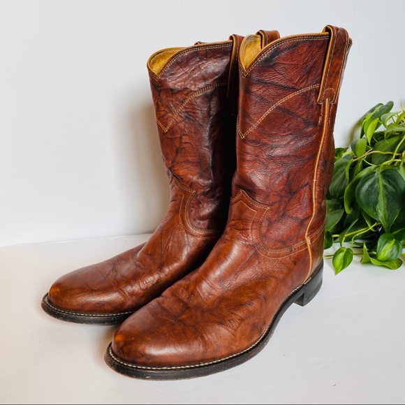 Justin Boots Shoes - Justin Boots Marbled Brown Cowboy Western Boots